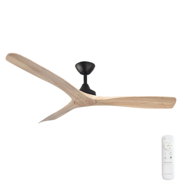three-sixty-spitfire-dc-ceiling-fan-with-remote-black-light-oak-blades-60