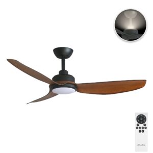 Three Sixty Trinity DC 48" Ceiling Fan with LED and Uplight- Black/Koa - with remote control