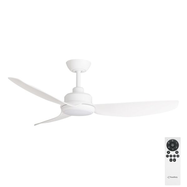 Three Sixty Trinity DC 48" Ceiling Fan with LED - Matte White - with remote control