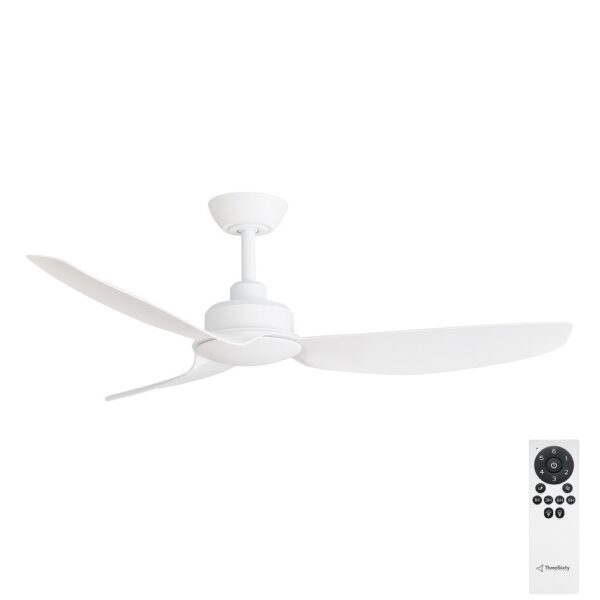 Three Sixty Trinity DC 48" Ceiling Fan - Matte White - with remote control