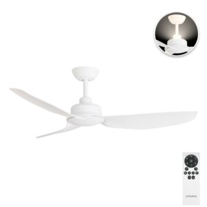Three Sixty Trinity DC 48" Ceiling Fan with Uplight- Matte White - with remote control