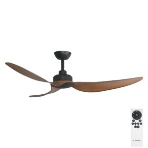 Three Sixty Trinity DC 56" Ceiling Fan - Black/Koa - with remote control