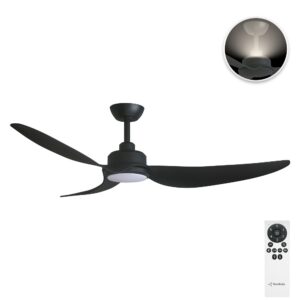 Three Sixty Trinity DC 56" Ceiling Fan with LED and Uplight - Black - with remote control