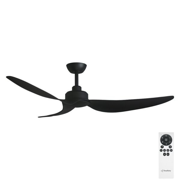 Three Sixty Trinity DC 56" Ceiling Fan - Black - with remote control
