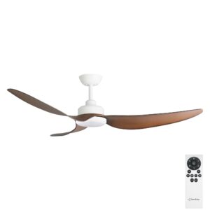 Three Sixty Trinity DC 56" Ceiling Fan with LED - Matte White/Koa - with remote control