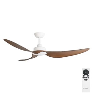 Three Sixty Trinity DC 56" Ceiling Fan - Matte White/Koa - with remote control