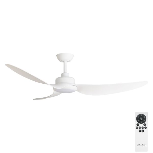 Three Sixty Trinity DC 56" Ceiling Fan with LED - Matte White - with remote control