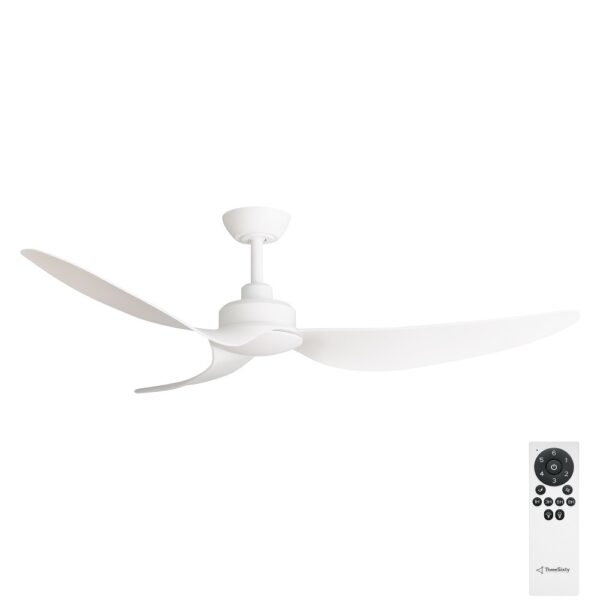 Three Sixty Trinity DC 56" Ceiling Fan - Matte White - with remote control