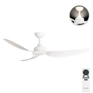 Three Sixty Trinity DC 56" Ceiling Fan with Uplight- Matte White - with remote control