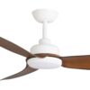 Three Sixty Trinity DC Ceiling Fan with LED - Matte White/Koa - close up
