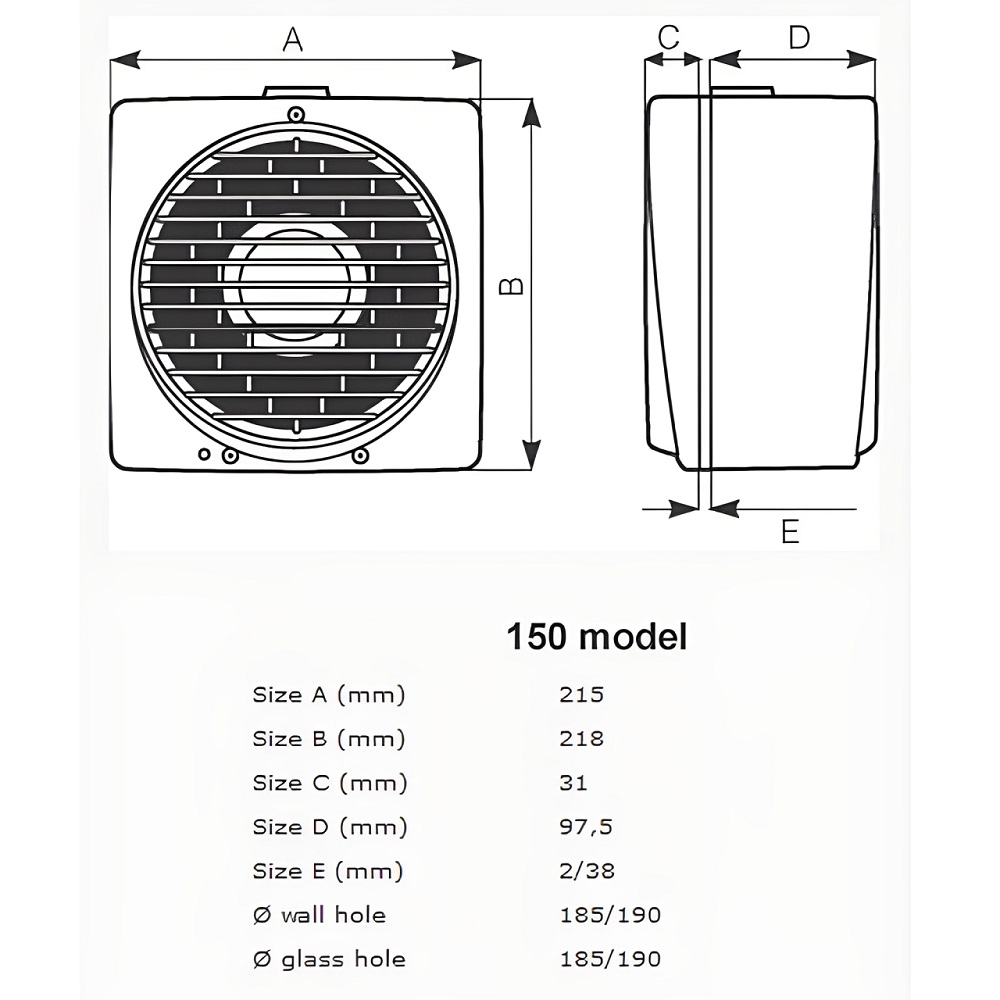 Vortice Vario Long Life dimensions