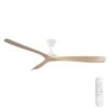 Three Sixty Spitfire DC Ceiling Fan - White with Light Oak Blades 60