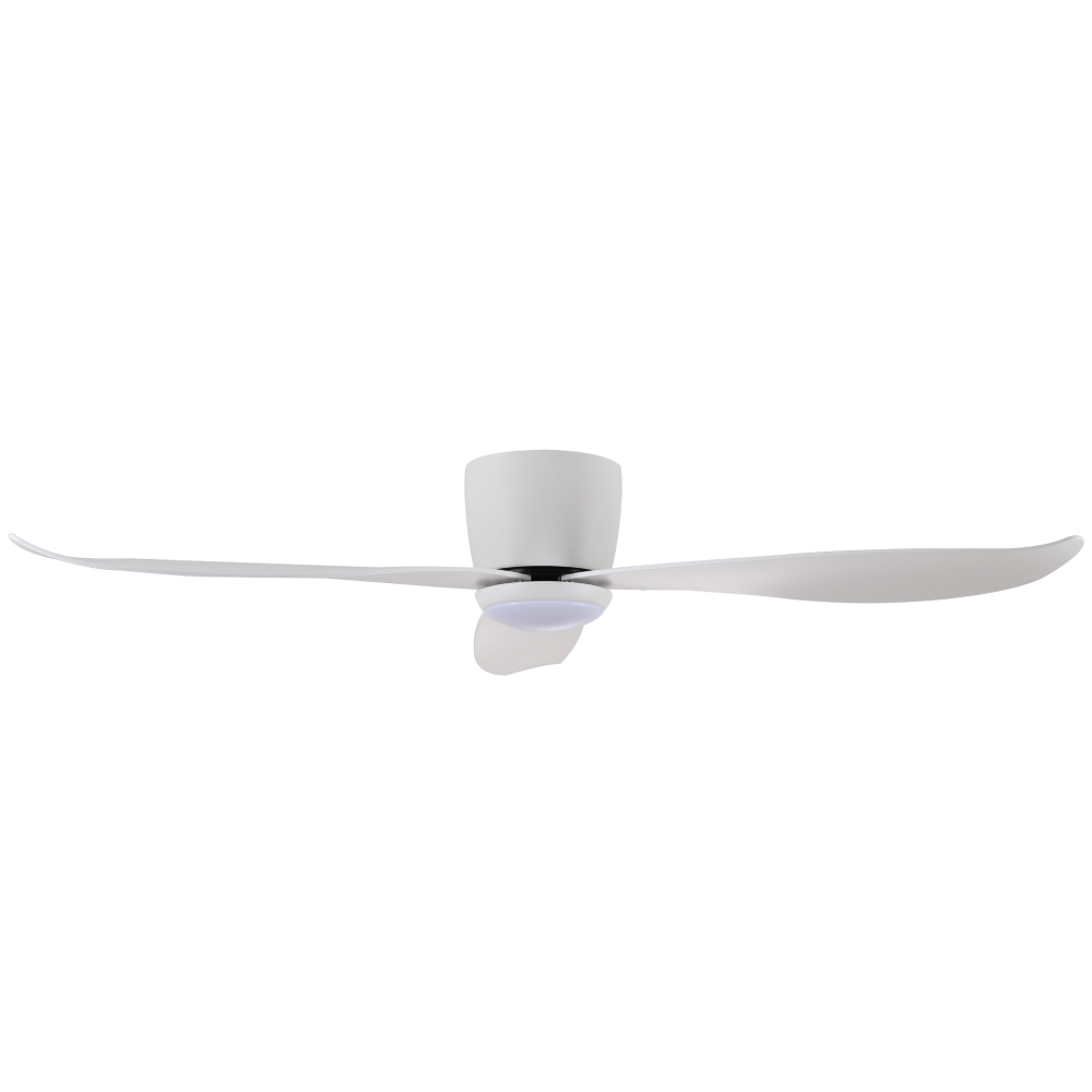 Claro Essentials Spirit DC Ceiling Fan with LED Light - White 52" - side view
