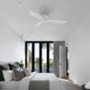 Claro Essentials Spirit DC Ceiling Fan - White - in bedroom