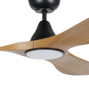 eglo-surf-dc-black-with-burmese-teak-blades-52-with-cct-led-light-close-up