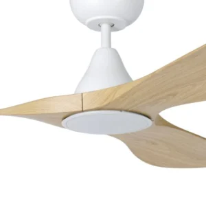 eglo-surf-dc-white-with-oak-blades-52-with-cct-led-light-close-up