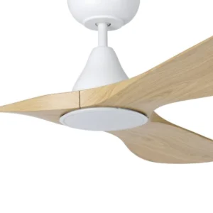 eglo-surf-smart-dc-52-white-with-oak-blades-with-cct-led-light-close-up