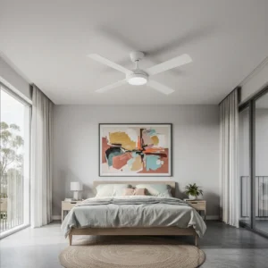 fanco-eco-silent-pro-smart-dc-48-inch-white-with-cct-led-light-installed-in-white-clean-bedroom