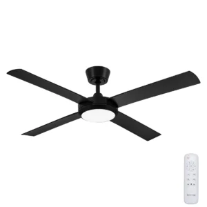 Fanco Eco Silent Pro SMART DC Ceiling Fan with LED Light - Black 52"