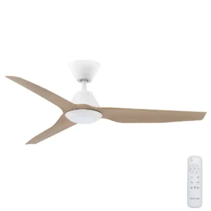 Fanco Infinity-iD DC Ceiling Fan with CCT LED Light - White with Beechwood Timber-style Blades 48" - main