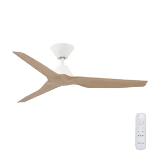 Fanco Infinity-iD DC Ceiling Fan - White with Beechwood Timber-style Blades 48" - main