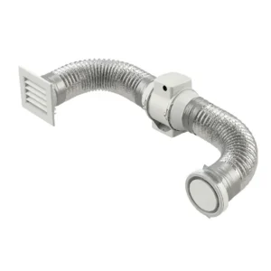 Round Frameless Inline Fan Kit with Eave Vent - White 150mm