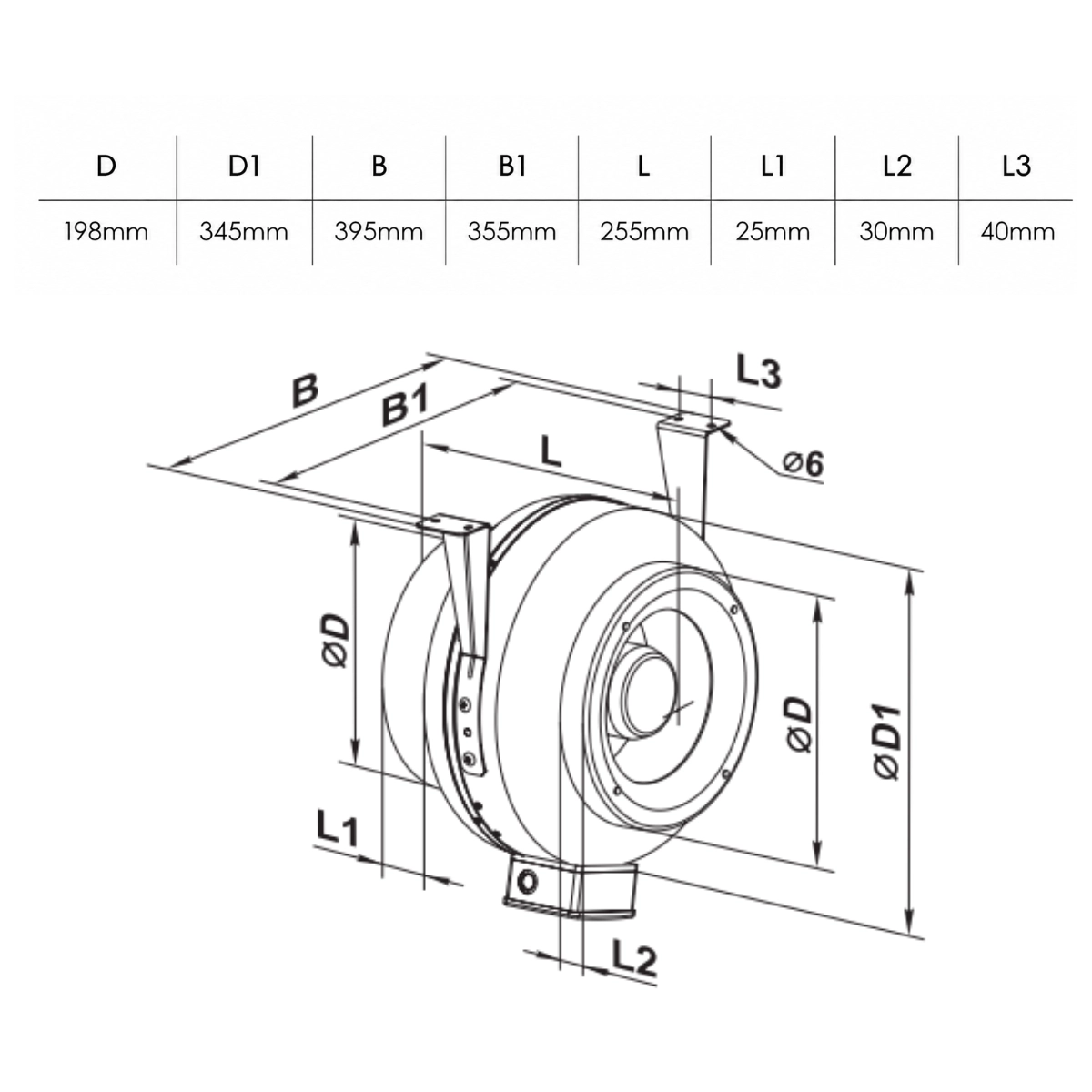 fanco-vkms200-centrifugal-inline-dimensions