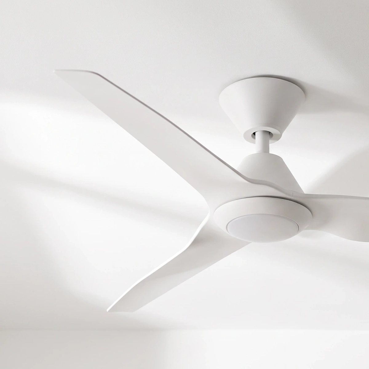fanco-infinity-id-smart-dc-48-inch-ceiling-fan-with-led-light-white-angled-close-up-insitu