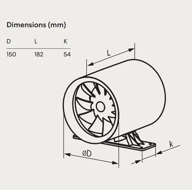 fanco-vko-premium-150-axial-inline-fan-dimensions
