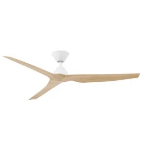 Fanco Infinity-iD DC Ceiling Fan - White with Beechwood Timber Style ABS Blades 60"