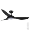 Claro Glider High Airflow DC Ceiling Fan with LED Light - Black 52"