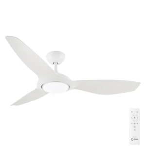 Claro Glider High Airflow DC Ceiling Fan with LED Light - White 52"