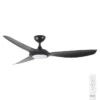Claro Glider High Airflow DC Ceiling Fan with LED Light - Black 60"