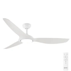 Claro Glider High Airflow DC Ceiling Fan with LED Light - White 60"