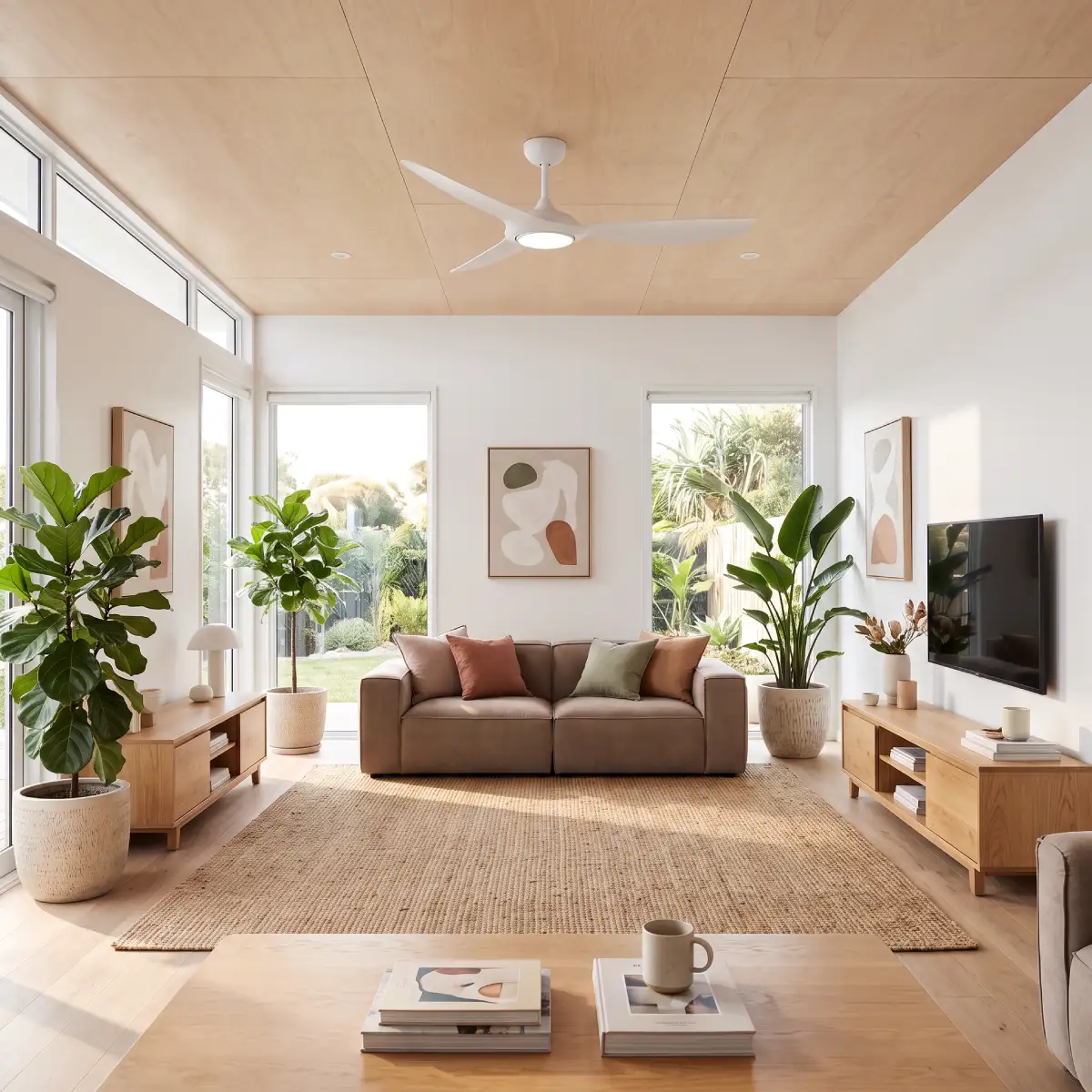 Claro Glider High Airflow DC Ceiling Fan with LED Light - White 60" - Image 3